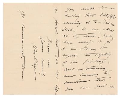 Lot #501 John Singer Sargent Autograph Letter Signed - Image 2