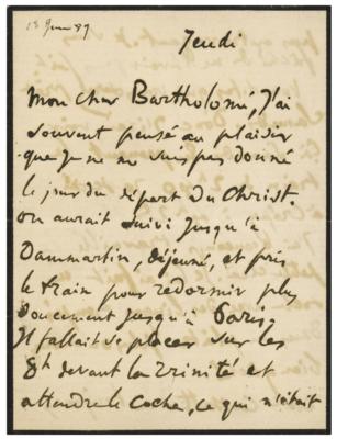 Lot #477 Edgar Degas Autograph Letter Signed - Image 2