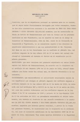 Lot #242 Fidel Castro Document Signed - Image 2