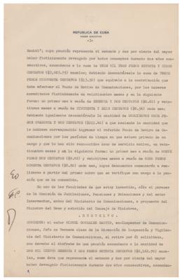 Lot #242 Fidel Castro Document Signed - Image 3