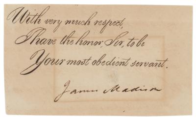 Lot #117 James Madison Signature