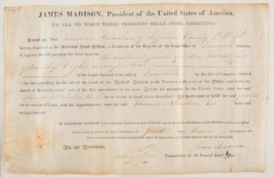 Lot #118 James Madison Document Signed as
