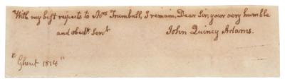 Lot #60 John Quincy Adams Signature