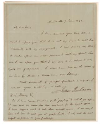 Lot #23 James Buchanan Autograph Letter Signed