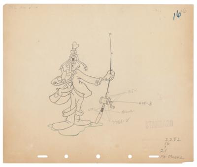 Lot #521 Goofy production drawing from How to Fish