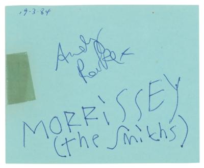 Lot #728 The Smiths: Morrissey and Andy Rourke Signatures