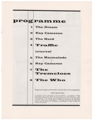 Lot #740 The Who and Traffic 1967 Sheffield Program - Image 3