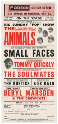 Lot #727 Small Faces and The Animals 1965 Colchester Handbill - Image 1