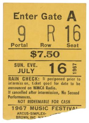 Lot #681 Jimi Hendrix Experience 1967 Forest Hills Ticket Stub - Image 1