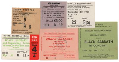 Lot #662 Black Sabbath Lot of (6) Early Ticket