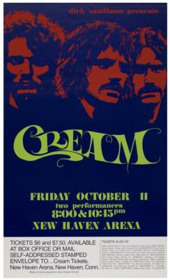 Lot #671 Cream 1968 New Haven 'Farewell Tour' Poster - Image 1