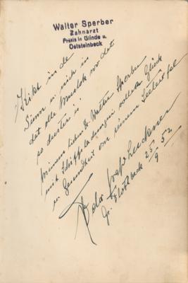Lot #386 Felix von Luckner Signed Book, Photograph, and (2) Postcards - Image 2