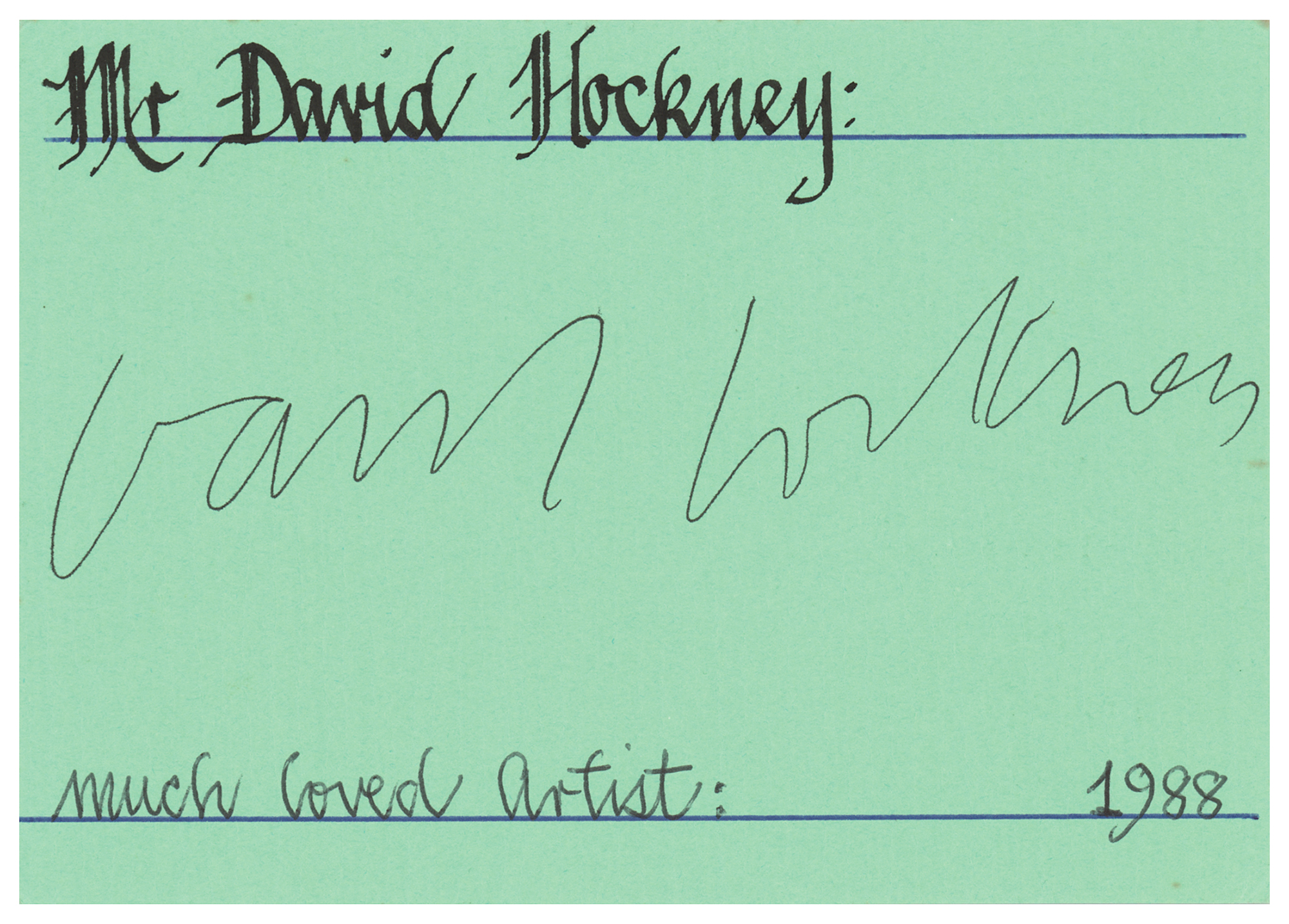 Lot #495 David Hockney Signature