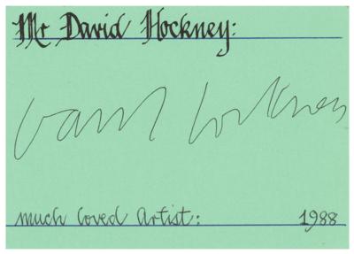 Lot #495 David Hockney Signature
