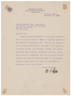 Lot #322 Michael Pupin Typed Letter Signed - Image 1