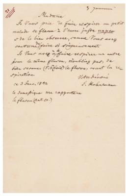 Lot #195 Samuel Hahnemann Autograph Letter Signed - Image 1