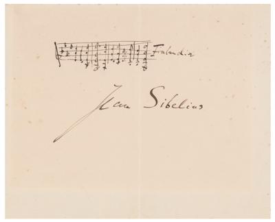 Lot #591 Jean Sibelius Autograph Musical Quotation Signed