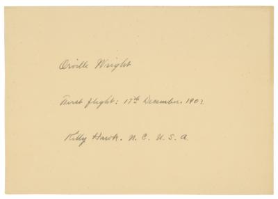 Lot #407 Orville Wright Signature