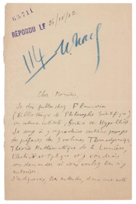 Lot #200 Henri Poincare Autograph Letter Signed