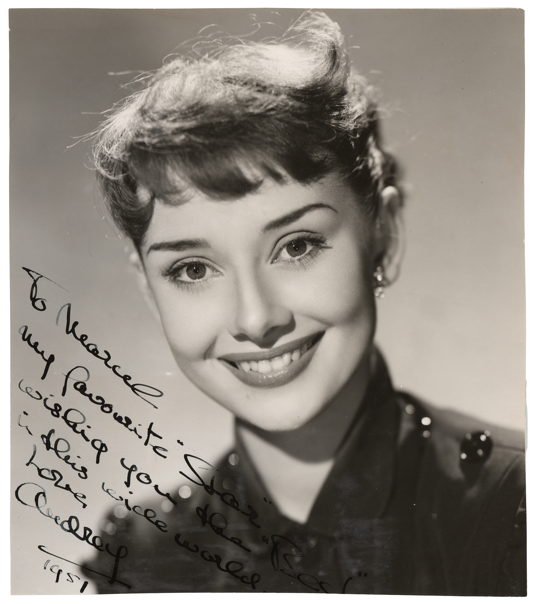 Lot #764 Audrey Hepburn Signed Photograph