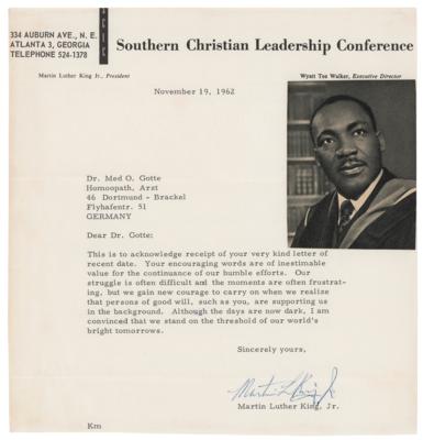 Lot #181 Martin Luther King, Jr. Typed Letter Signed