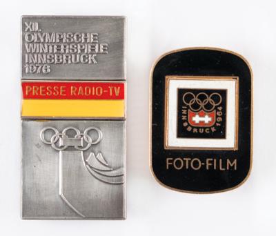 Lot #1031 Innsbruck 1964 and 1976 Winter Olympics (2) Press Badges