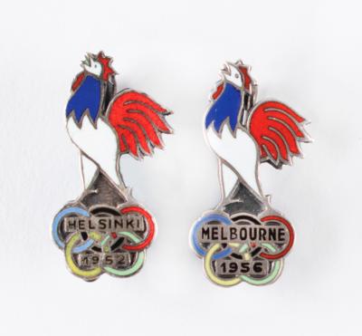 Lot #1028 Helsinki and Melbourne 1952 and 1956 Summer Olympics (2) French NOC Pins