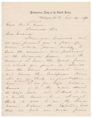 Lot #370 William T. Sherman Autograph Letter Signed