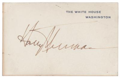 Lot #42 Harry S. Truman Signed White House Card - Image 1