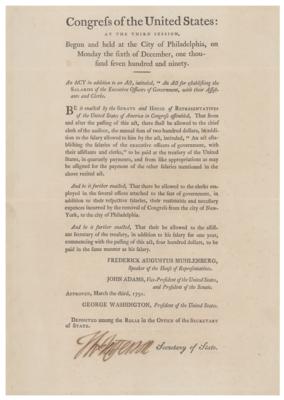 Lot #9 Thomas Jefferson Document Signed
