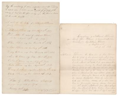 Lot #22 Millard Fillmore (2) Autograph Manuscripts on His Father's Genealogy with (5) Total Signatures - Image 1
