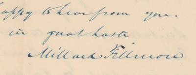 Lot #23 Millard Fillmore Autograph Letter Signed - Image 3
