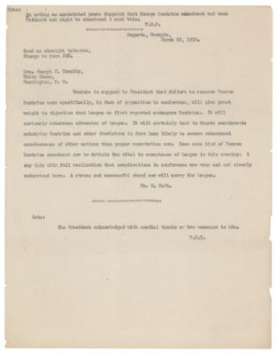 Lot #35 William H. Taft Correspondence Lot to Woodrow Wilson: (2) Typed Letters with Handwritten Notes and a Typed Memorandum - Image 8