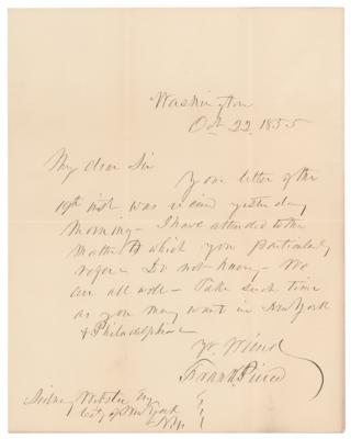 Lot #108 Franklin Pierce Autograph Letter Signed as President - Image 1