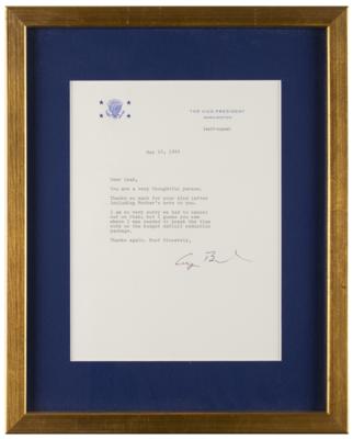 Lot #63 George Bush Typed Letter Signed as Vice
