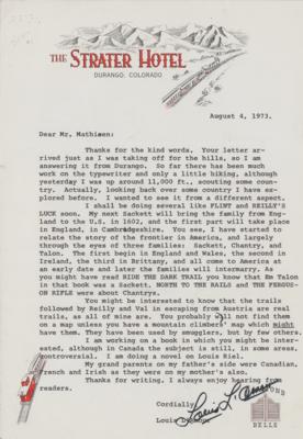 Lot #515 Louis L'Amour Typed Letter Signed