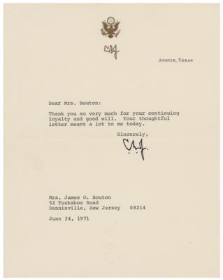 Lot #96 Lyndon B. Johnson Typed Letter Signed - Image 1