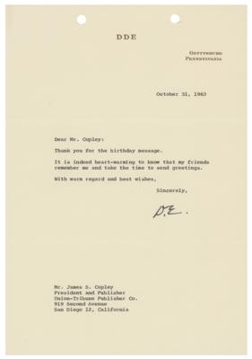 Lot #80 Dwight D. Eisenhower Typed Letter Signed