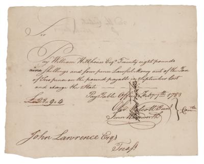Lot #315 Oliver Wolcott, Jr. and Jedediah Huntington Document Signed - Image 1