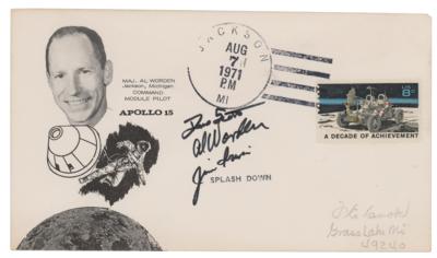 Lot #405 Al Worden's Apollo 15 Crew-Signed Cover