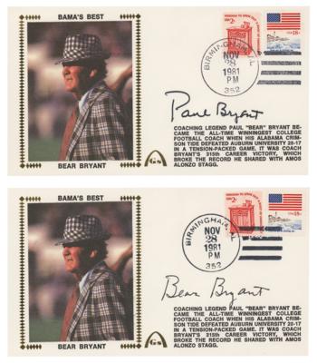 Lot #873 Paul 'Bear' Bryant (2) Signed Covers - Image 1