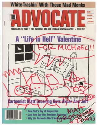 Lot #458 Matt Groening Signed Magazine with Sketches