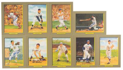 Lot #856 Baseball Hall of Famers (9) Signed Perez-Steele Cards - Image 1