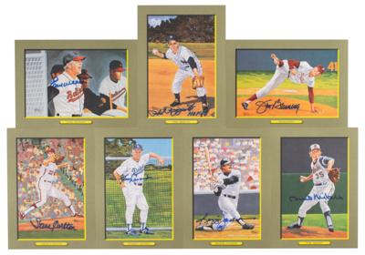 Lot #862 Baseball Hall of Famers (7) Signed Perez-Steele Cards - Image 1