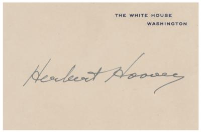 Lot #91 Herbert Hoover Signed White House Card - Image 1