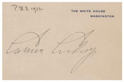 Lot #78 Calvin Coolidge Signed White House Card