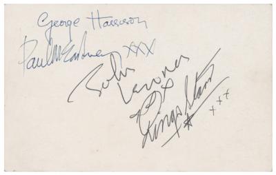 Lot #552 Beatles Signed Parlophone Promo Card - Image 1