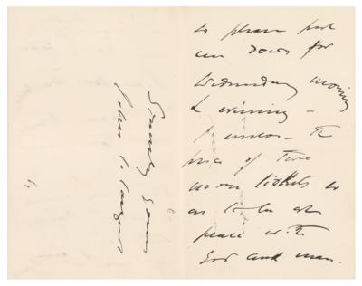 Lot #451 John Singer Sargent Autograph Letter Signed - Image 2