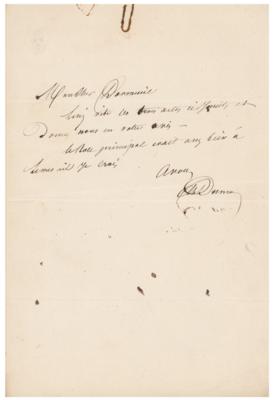 Lot #501 Alexandre Dumas, pere Autograph Letter Signed