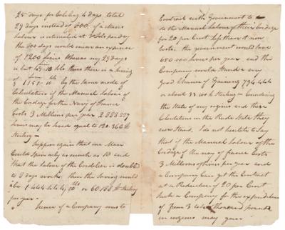 Lot #160 Robert Fulton Autograph Manuscript Signed - Image 2